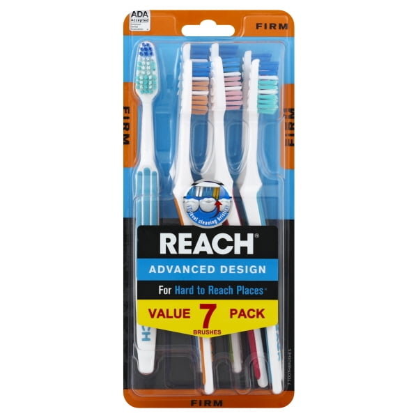 REACH Advanced Design Adult Toothbrush, Firm, 7 Count