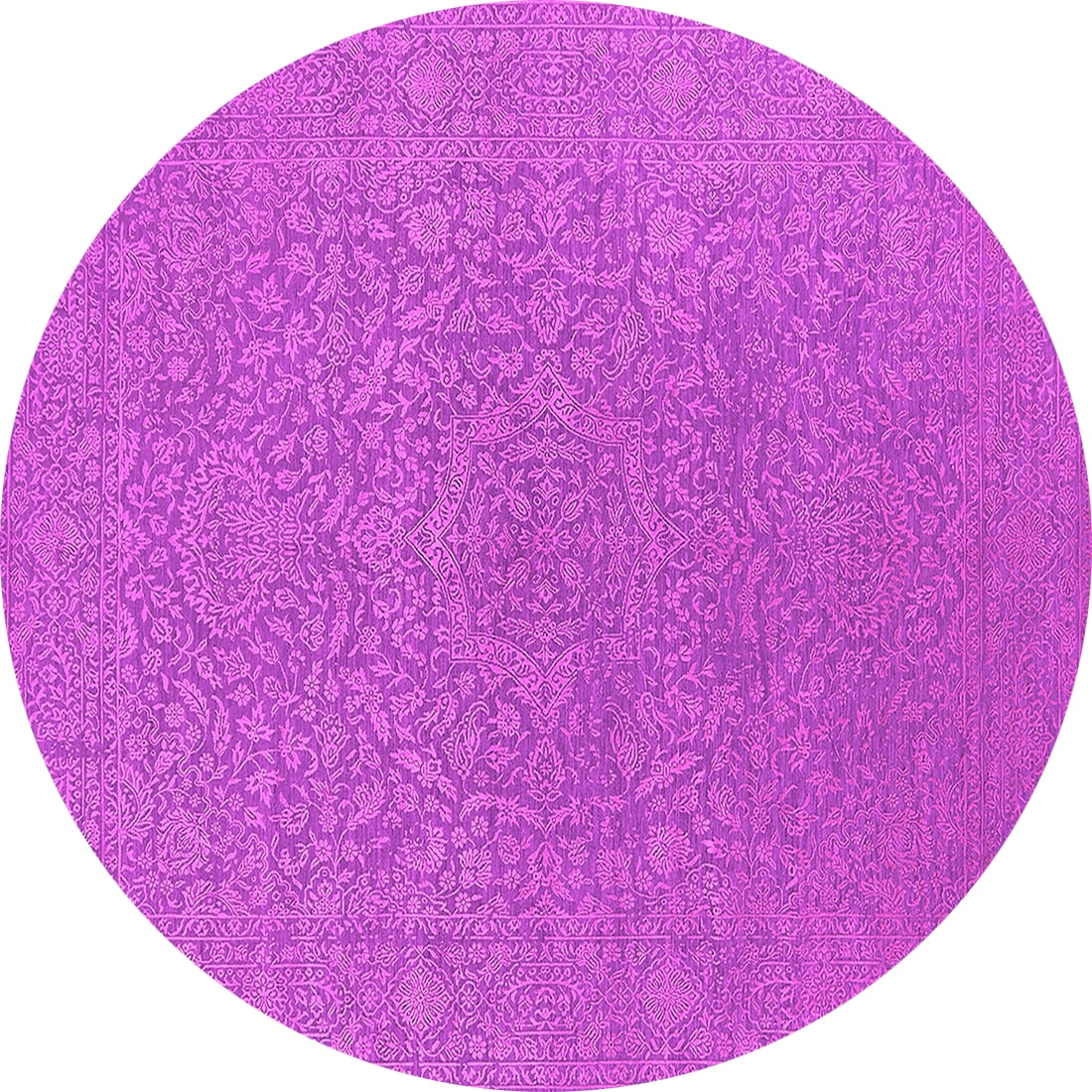 Ahgly Company Indoor Round Oriental Pink Industrial Area Rugs, 4' Round