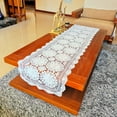 thumbnail image 4 of Handmade Macrame Table Runner For Wedding Decor, Crochet Hollow Out Retro Table Runner Rectange Dresser Scarf Tablecloth With Lace For Dining Table Tea Table-50*160cm-white, 4 of 7