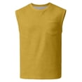 thumbnail image 4 of Pafei Tyugd Tank Shirts for Men with Pocket Casual Crewneck Muscle Tank Tops Big and Tall Sleeveless Basic T-shirt Yellow XL, 4 of 9