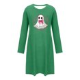 thumbnail image 5 of NSLGXD Halloween Pajama Dress Long Sleeve Nightshirts Crewneck Casual Nightgowns Cute Ghost Print Cotton Fall Dresses, 5 of 5