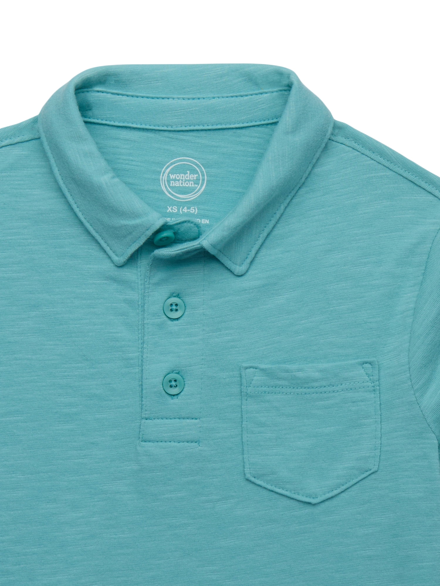Wonder Nation Boys Short Sleeve Fashion Polo Shirt, Sizes 4-18 & Husky