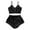 Black, variant on Your-Sty Women Casual 2 Piece Pajama Set Ruffle Trim Cami Top and Shorts Sleepwear Set
