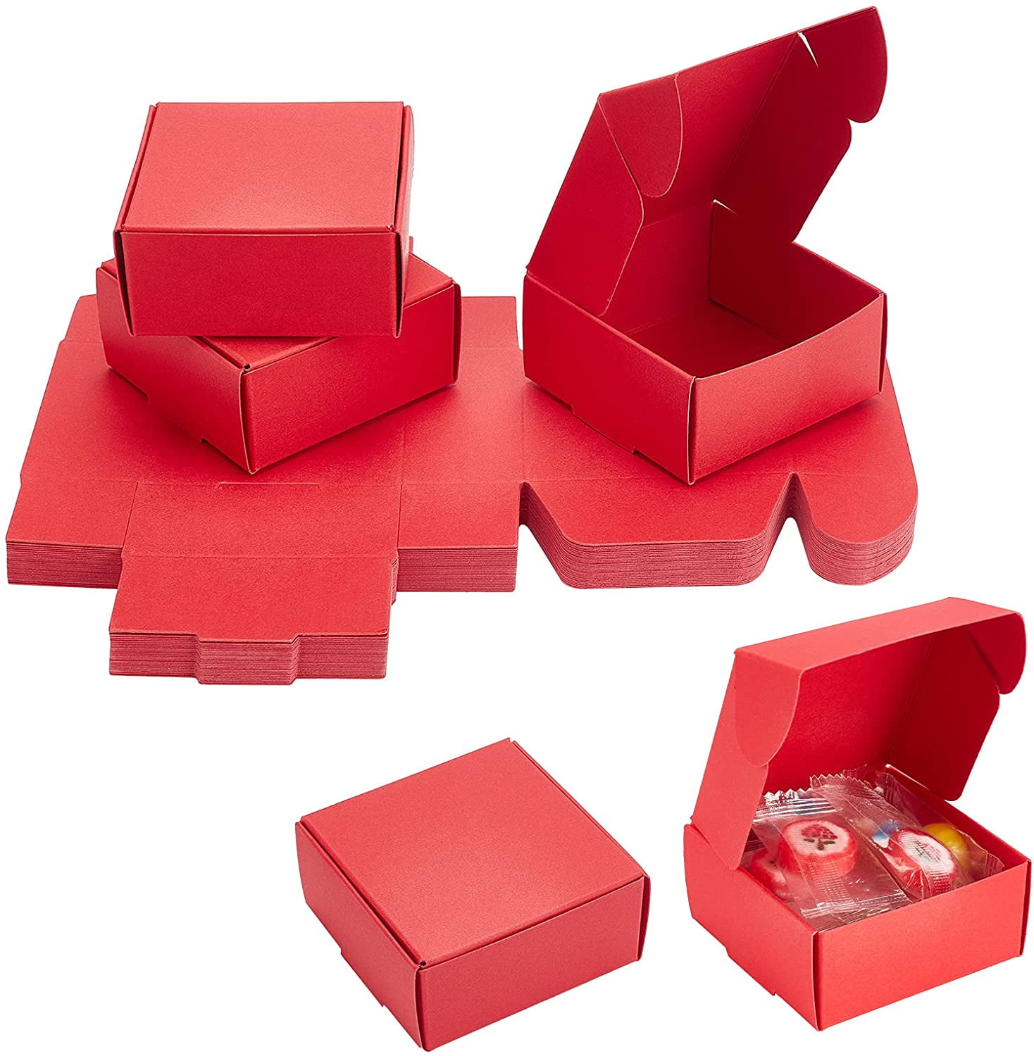 30pcs Small Gift Box Red Gift Wrap Boxes with Lid Small Empty Paper Boxes for Wrapping Gift