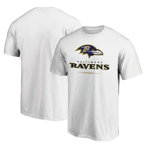 Men's White Baltimore Ravens Logo Team Lockup T-Shirt
