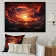 thumbnail image 2 of Designart "Sky Ablaze Stunning Sunset Views" Extra Large Landscapes Framed Wall Art - Traditional Red Sky Bedroom Framed Canvas Wall Art, 2 of 7