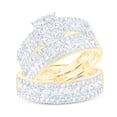 thumbnail image 3 of 14K Yellow Gold His Hers Round Diamond Cluster Matching Wedding Set 2-7/8 Cttw, Womens Size: 5-10, Mens Size: 7-13, 3 of 3