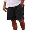 thumbnail image 3 of DDAPJ pyju Birthday Gifts! Men's Summer Beach Shorts with Pockets Drawstring Casual Linen Shorts Side Zipper Lightweight Breathable Shorts Black S, 3 of 7