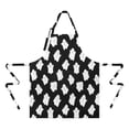 thumbnail image 2 of Black Halloween White Ghosts Apron-Garden Aprons for Women with Pockets-Cotton Linen Waterproof Kitchen Cooking Gardening Aprons Adjustable for Kitchen,Cooking,BBQ and Salon 32"x27", 2 of 7
