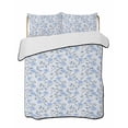 thumbnail image 2 of Blue Spring Floral Queen Size Down Alternative Comforter, Lightweight Comforter Quilt Bedding Set with Pillow Shams Flowers Leaves Pastoral Botanical All Seasons Bed Comforter Duvet Insert 90"x96", 2 of 7