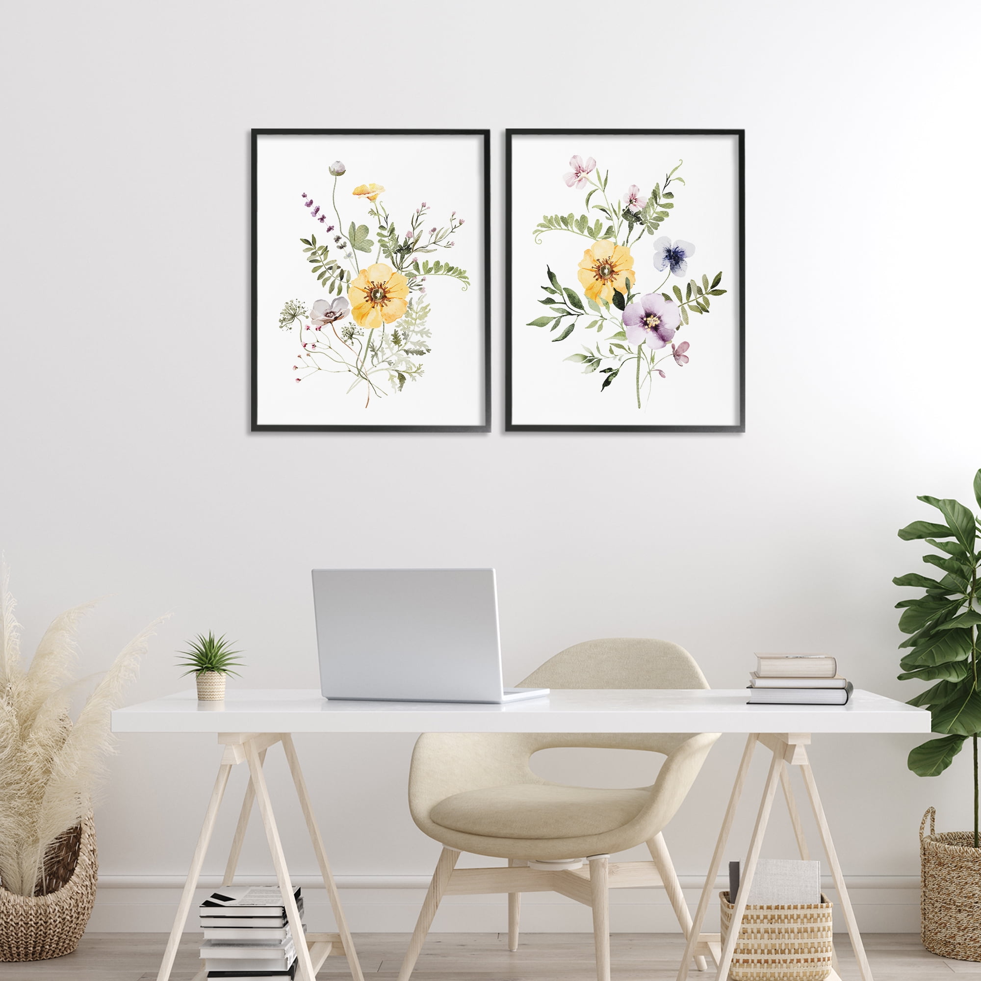 Bundles of Gardening Herbs 2 Piece Black Framed Giclee Art Set, design by Lettered and Lined