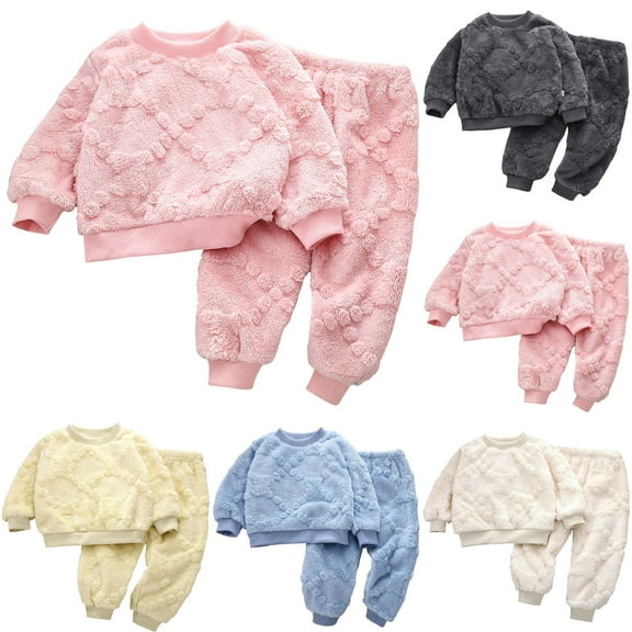 Ulanda Girl Clothes Baby Boys Sweatsuit Cute Ear Hooded Fleece Pullover and Pants Outfits Set Winter Clothes 2 Piece (Black, 8-9 Years)