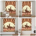 thumbnail image 5 of Brown Vintage Western Semi Sheer Curtains Drapes for Living Room, Bedroom, French Doors Window 72 Inches Long, Horse Cactus Retro Art Rod Pocket Chiffon Curtain Drapery Voile Draperies Panel, 5 of 8