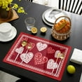 thumbnail image 5 of Placemat Valentine Rose Flower Red 4/6pcs Table Pad Mats for Dining Table Home Kitchen r Accessories Linen Coaster, 5 of 7