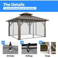 thumbnail image 5 of MELLCOM Gazebo Universal Replacement Privacy Netting, Outdoor 4-Panels Sidewall Netting with Zipper, Hooks and Rings Included for Garden, Backyard and Patio (Gray, for 10' x 10' Gazebo), 5 of 7