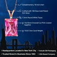 thumbnail image 2 of Gem Stone King 18K Rose Gold Plated Silver Pink Created Sapphire and White Topaz Pendant Necklace for Women (10.02 Cttw, Gemstone September Birthstone, Emerald Cut 14X10MM, with 18 inch Silver Chain), 2 of 4