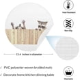 thumbnail image 2 of GZHJMY Round Braided Placemats Set of 4 Funny Raccoon Round PVC Woven Place Mats Indoor Washable for Kitchen Dining Tables 15 inch Heat Resistant Round Table Mats Placemats, 2 of 7