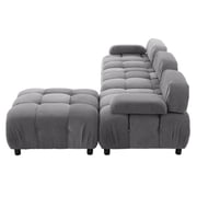 Modular Sectional Sofa, ONE PIX 93 L Shape Reversible Sofa, Modern Button Tufted Cloud Couches for Living Room, Apartment, Office, Gray