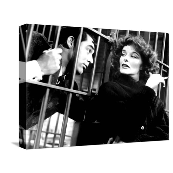 Art.com Bringing Up Baby, Cary Grant, Katharine Hepburn, 1938 Stretched Canvas Print Wall Art, 16" x 12"