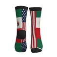 thumbnail image 2 of Women's Men's America Mexican Flag Colorful Novelty Pattern Crew Athletic Socks, 2 of 7