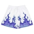 thumbnail image 2 of GBSYEWXS Mens Casual Shorts Drawstring Elastic Fire Print 2025 Fashion Shorts White, 2 of 3