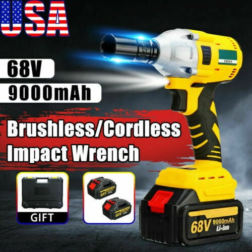 US Cordless Brushless Impact Wrench 68V 520Nm 1/2" Adapted to Makita Battery DTW