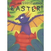 RSVP Eggcellent Easter: Purple Dinosaur Hatching from Red Egg Easter Card for Young Grandson