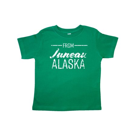 

Inktastic From Juneau Alaska in White Distressed Text Gift Toddler Boy or Toddler Girl T-Shirt