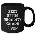 thumbnail image 2 of Amangny Best Effin' Security Guard Ever Black Coffee Mug, Funny Security Guard Gifts for Birthday, 2 of 5