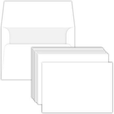 Heavyweight Blank White Flat Cards and Envelopes - Great for Announcements, Invitation, Thank You, Greeting, Printing Holiday Cards | 4 1/2” X 6” Inches - A6 | 50 Sets Per Pack | Not a Fold Over Card