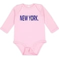 thumbnail image 3 of Inktastic New York in Blue Text Boys or Girls Long Sleeve Baby Bodysuit, 3 of 5