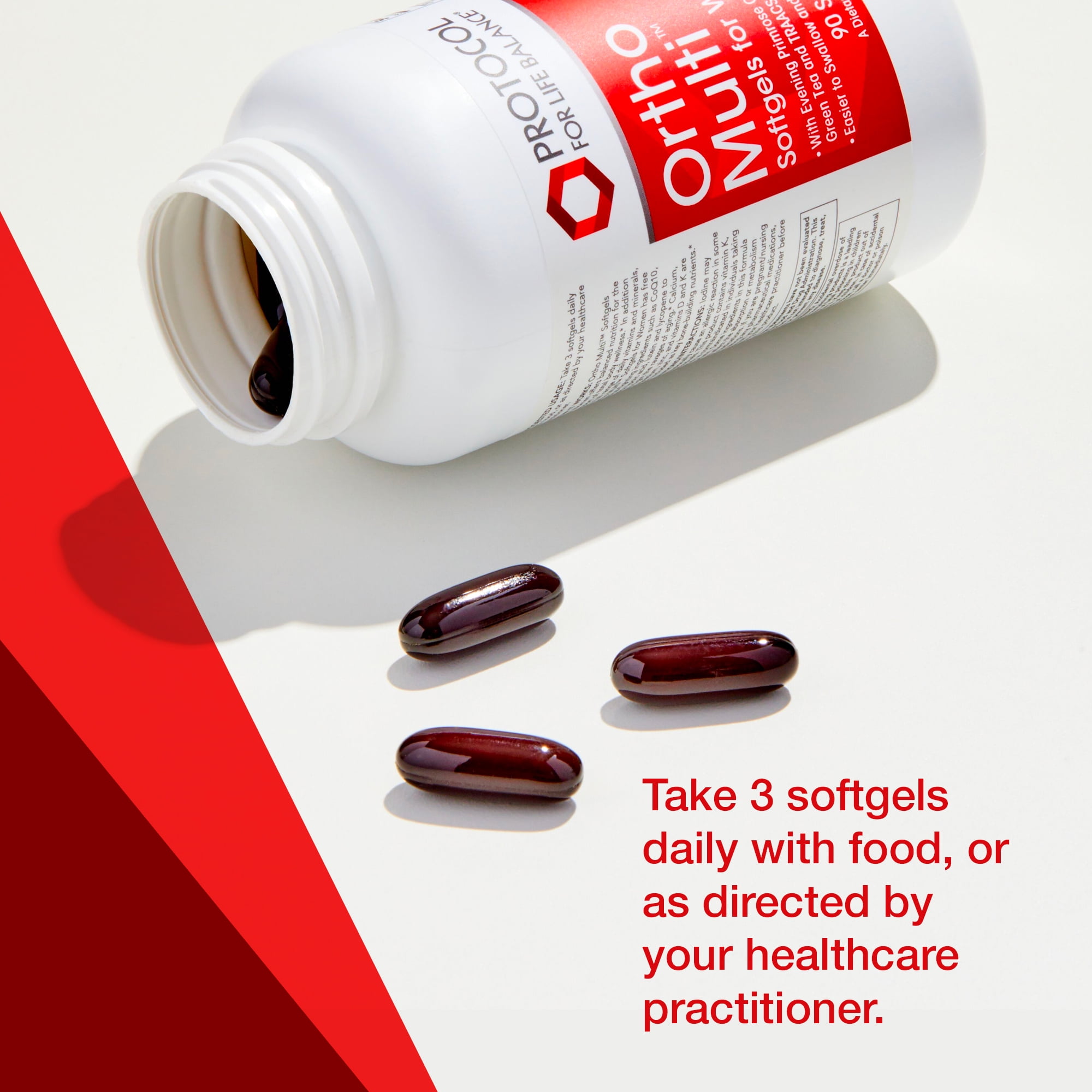 Protocol Ortho Multi - Antioxidants, Bone Health, Multivitamin for Women - 90 Softgels