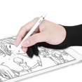 thumbnail image 2 of Paquete de 4 guantes de dibujo para tableta gráfica, guante de artista, tela elástica antiincrustante, guantes de dos dedos para diestros y zurdos, 2 of 4