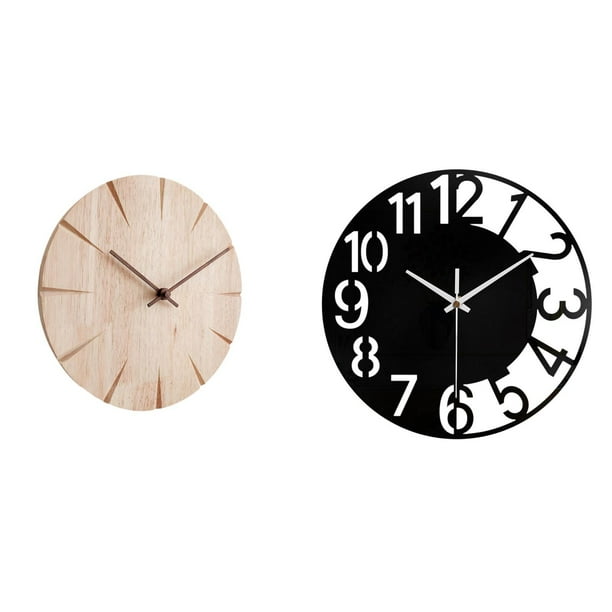 Reloj de pared redondo,Reloj de pared de madera para decoración de sala de estar,Reloj de pared grande,Reloj de pared acrílico silencioso moderno,Reloj de pared grande para