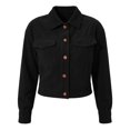 thumbnail image 6 of Women's Long Sleeve Button Down Jacket Solid Color Turndown Collar Casual Corduroy Outwear with Pockets 3XL, 6 of 9