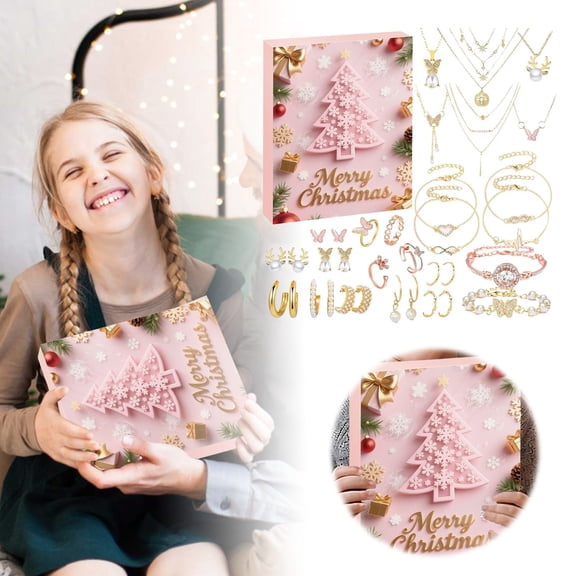 Countdown Surprise Advent Calendar With Unique Jewelry For Girls Holiday Party Celebration