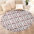 thumbnail image 4 of White Christmas Animal and Car Pattern Round Blanket,Comfortable Soft Flannel Throw Blanket,All Season,Warm Lightweight Blankets for Sofa Bed Couch Living Room Chair 60"x60", 4 of 5