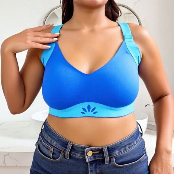 Xdegoge Sports Bras for Women Plus Size Full Coverage High Support Bra Seamless Liftup Athletic Brassiere Daily Cozy Adjustable Straps Underwear for Yoga, Running
