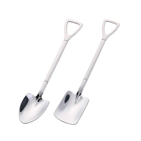 

Hesxuno 2PCS Stainless Steel Long Handle Spoon Retro Shovel Spoon Dessert Coffee Spoon on Clearance
