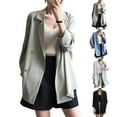 thumbnail image 4 of Women Blazers Lapel Elegant Work OL Blazer Thin Office Jacket Business Coat Lady, 4 of 11