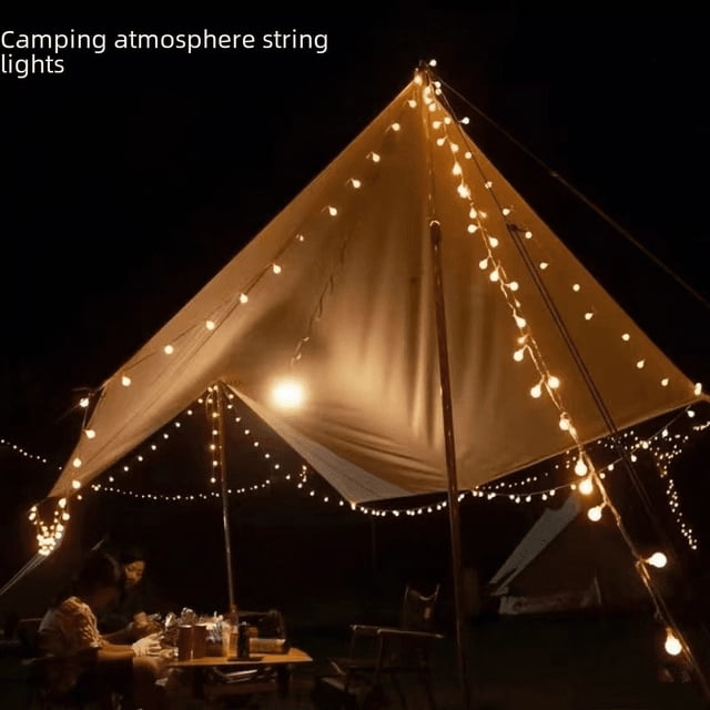 Cadena de luces LED solares para acampar al aire libre, venta al por mayor, luces para carpa, luces para decoración de patio, vacaciones navideñas