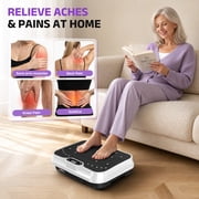 Evitormill Vibration Plate Exercise Machine Whole Body Workout Vibration Fitness Platform with LCD Display, White