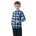 thumbnail image 5 of Cowsor Boy's Button Down Regular Fit Long Sleeve Plaid Casual Shirts, 5 of 7