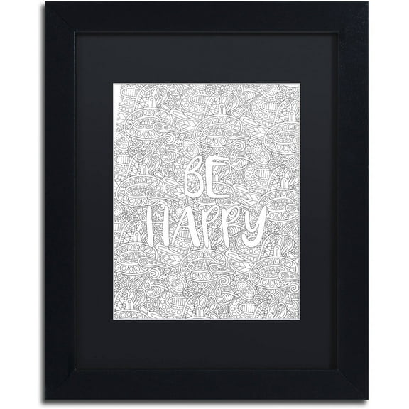 Trademark Fine Art "Inspirational Quotes 31" Canvas Art by Hello Angel, Black Matte, Black Frame