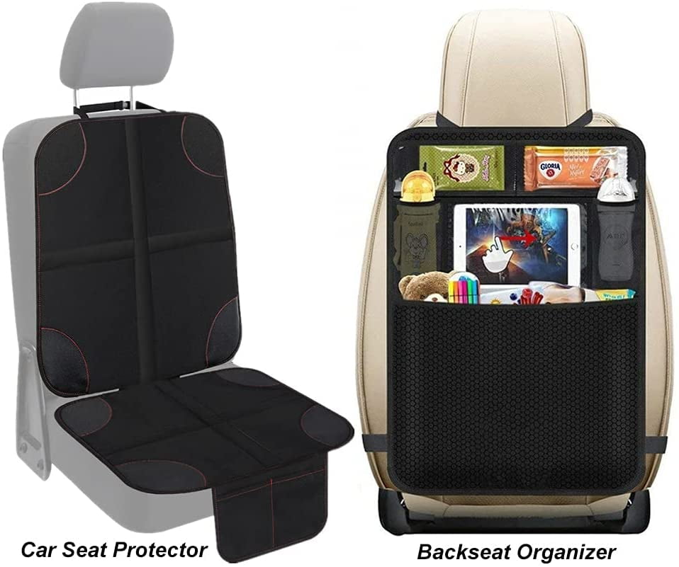 Light Car Seat Protector for Child Car Seat Waterproof 600D Thickest with Non Slip Backing Padding Car Seat Cover Mat Protector for Leather Seats 2 Pack 