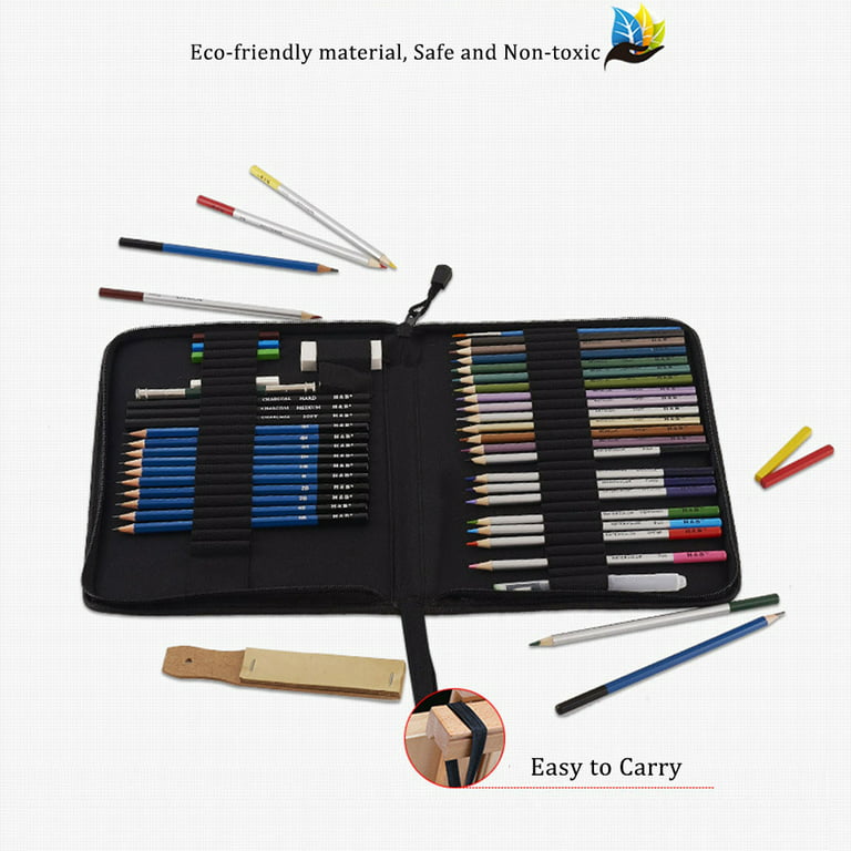 51pcs Professional Drawing Artist Kit Set Pencils and Sketch Charcoal Art  Tools