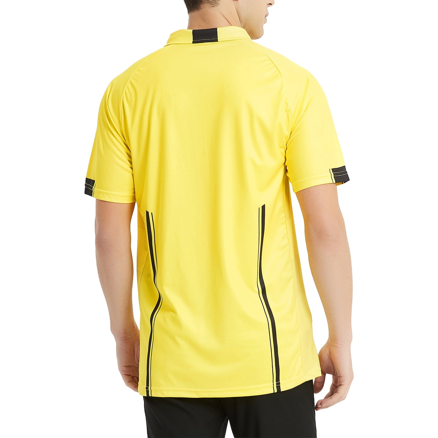 TOPTIE Men\'s Soccer Referee Jersey Officials Pro Short Sleeve Referee Shirts-Green-M