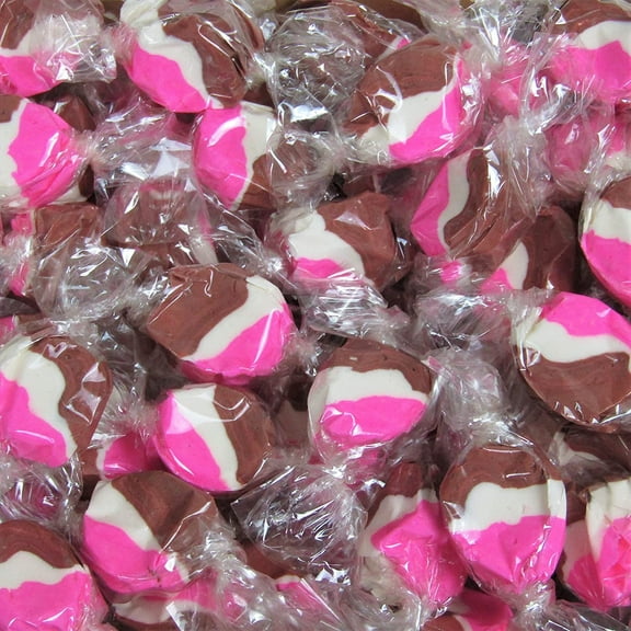 Neapolitan Ice Cream Taffy Chews by It's Delish, 4 Oz Bulk Bag - Individually Wrapped Gourmet Soft Fluff Taffy - Great Candy for Pink Themed Parties, USA Made