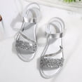 thumbnail image 3 of Daiosportswear Women'S Briaded Sandals Round Open Toe Ankle Strap Flat Dress Shoes,Womens' Shoes Silver 9.5(43), 3 of 9