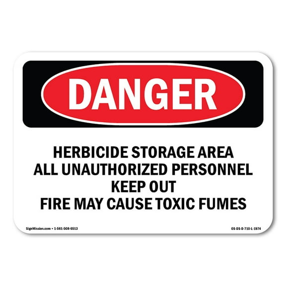 OSHA Danger Sign - Herbicide Storage Area | Decal | Protect Your Business, Construction Site, Warehouse & Shop Area |  Made in The USA